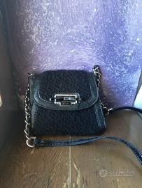 Borsa a tracolla GUESS nera vintage strass Y2K