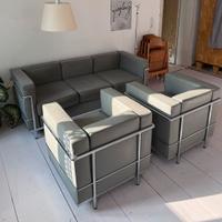 COPPIA di LC2 in pelle grigia by MDF ITALIA