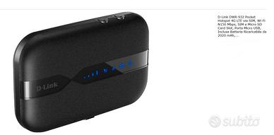 Router portatile D-Link DWR-932WiFi Sim a batteria