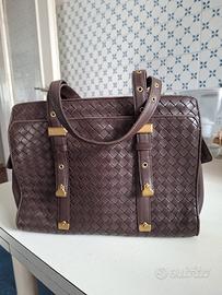 Borsa vintage Bottega Verde pelle intrecciata