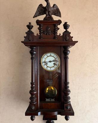 Orologio a pendolo antico fine ‘800 in legno scolp