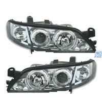 FARI PER OPEL VECTRA B 96-98 ANGEL EYES FONDO CROM