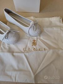 Ballerine Gucci Bambina Bianche in Pelle Taglia 28