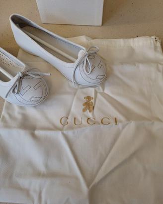 Ballerine Gucci Bambina Bianche in Pelle Taglia 28