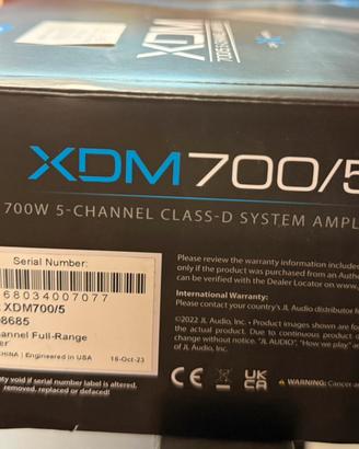 Amplificatore JL XDM 700 5 CANALI POTENTE 700 Watt