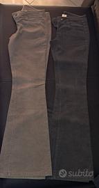 2 pantaloni di velluto/cotone donna TG. 38