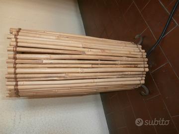 Lampada etnica in ferro e bamboo