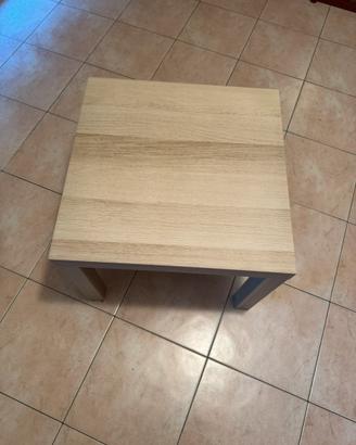 Tavolino da salotto quadrato effetto rovere chiaro