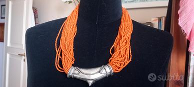 collana corallo e argento 