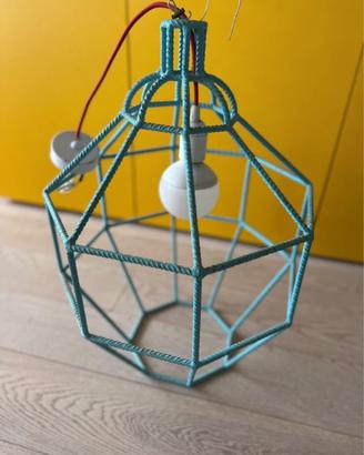 Lampadario lanterna ferro stile industriale