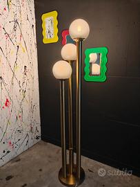 Lampada da terra in ottone 3 luci design anni '60