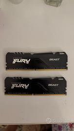 RAM Kingston Fury Beast RGB Black DDR4 3600 MHz