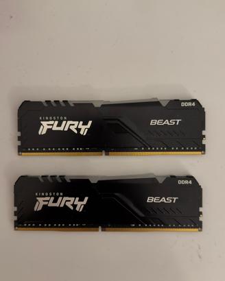 RAM Kingston Fury Beast RGB Black DDR4 3600 MHz