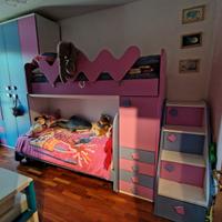 cameretta bambini completa letto a castello
