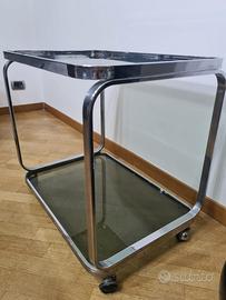 Carrello in vetro e acciaio