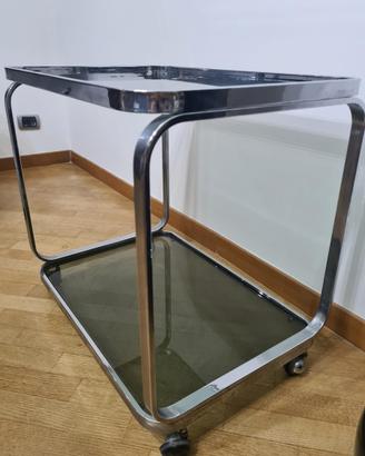 Carrello in vetro e acciaio