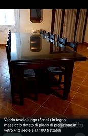 Tavolo da pranzo lungo in legno 