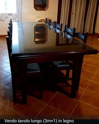 Tavolo da pranzo lungo in legno 