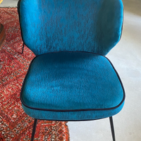 Set 4 sedie velluto blu