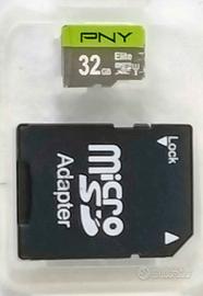 MICRO SD PNY DA 32 GB + ADATTATORE