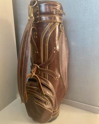 Borsa da golf in pelle vintage di Burton MFG Co