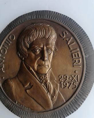 Grande Placca Bronzo Antonio Salieri 1975 -