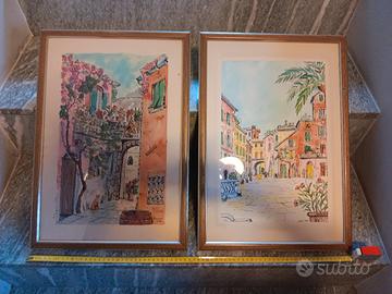 acquarelli paesaggi liguri