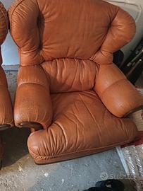 2 poltrone di pelle vera 
