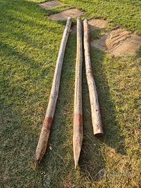 3 pali in legno di ciliegio 