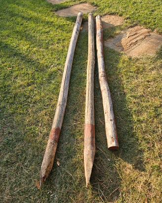 3 pali in legno di ciliegio 
