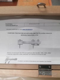 Compasso tracciatore ad asta millimetrata