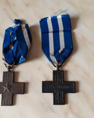 2 Croci Medaglie al merito di guerra Esercito Ital
