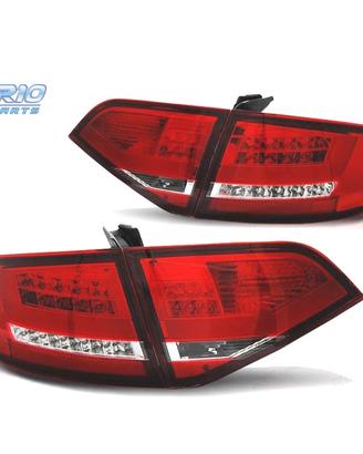 FANALI AUDI A4 B8 07-11 LIGHT BAR ROSSO CROMATO