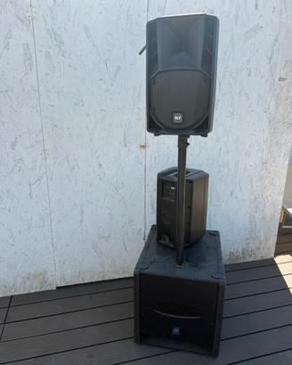 Impianto casse attive RCF MK4  + SUB DB 800 attivo