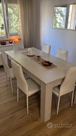 6 sedie bianche in pelle Mondo Convenienza