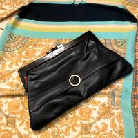 Borsa a mano pochette blu-Vera Pelle alta qualità