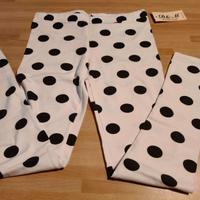 Leggings bambina bianchi pois neri
