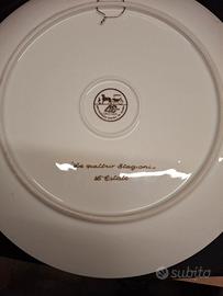 piatto porcellana inciso in oro