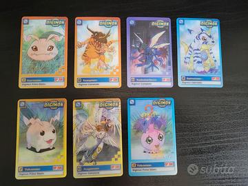 Lotto 7 card lenticolari Digimon Kinder e Ferrero