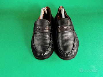 Scarpe mocassino nere, lavorazione flessibile vera