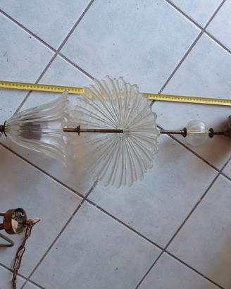  lampadari in vetro Murano e ottone