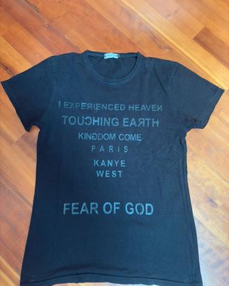 T-shirt nera Kanye West  Fear of God - taglia L