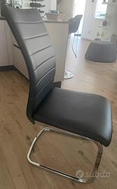 N. 4 Sedie Design Moderno in Ecopelle Nero