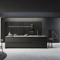 Cucina Come Progetto B/N con Isola Su Misura
