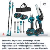 Set potatura e motosega a batteria