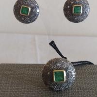 Parure a toppa oro argento diamanti smeraldi natur