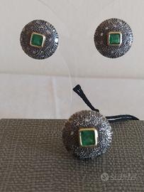 Parure a toppa oro argento diamanti smeraldi natur