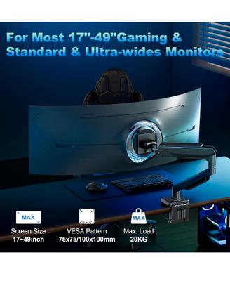 SUPPORTO MONITOR da scrivania 20 kg fino 49'.