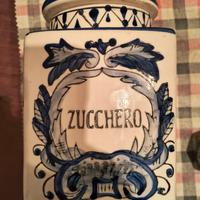 Barattolo Zucchero Ceramica Blu e Bianco Elegante