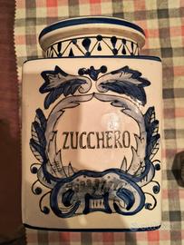 Barattolo Zucchero Ceramica Blu e Bianco Elegante